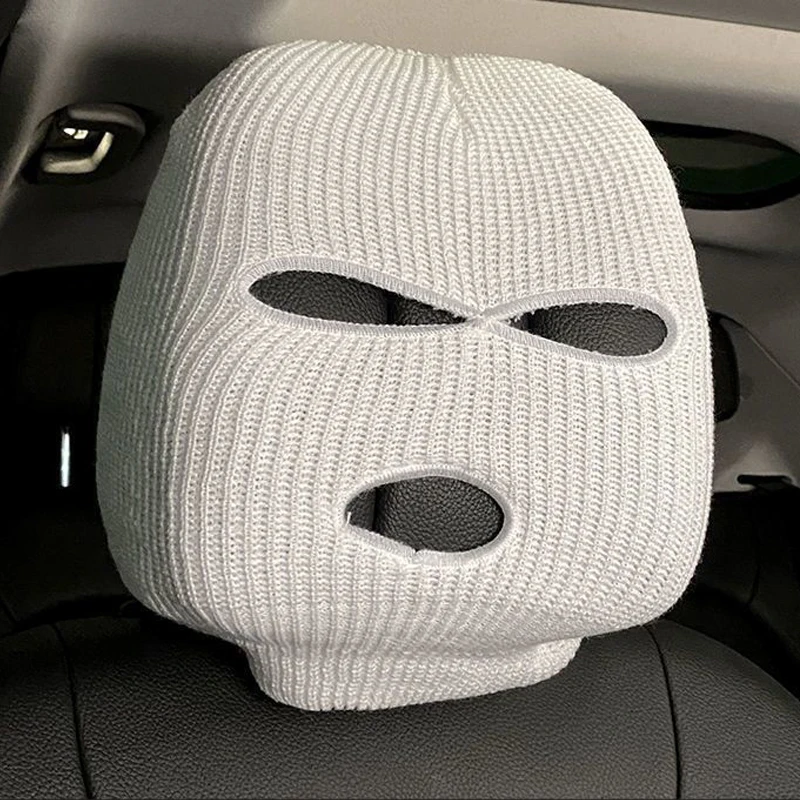 Car Headrest Seats Cover Personalized Quirky Funny Car Interior Seats Protective Cover Universal Knitted Spoof Car Seats Cover