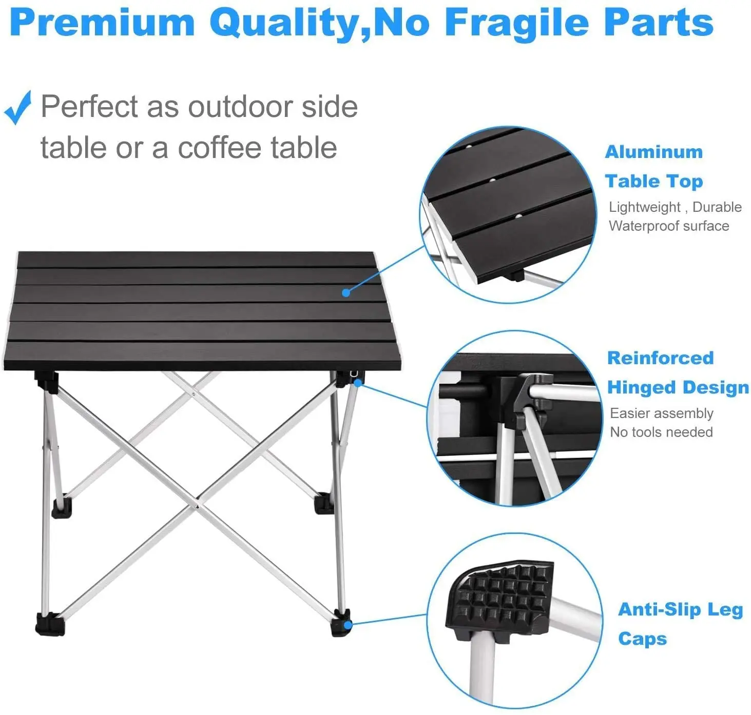 Ultralichte draagbare opvouwbare campingtafel Opvouwbaar buitendinerbureau Aluminiumlegering met hoge sterkte voor tuinfeest Picknick BBQ