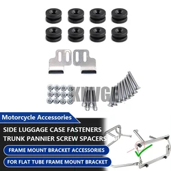 Universal Motorcycle Side Luggage Case Fasteners Trunk Pannier Screw Spacers Bolts Frame Mount Bracket Accessories for Flat Tube