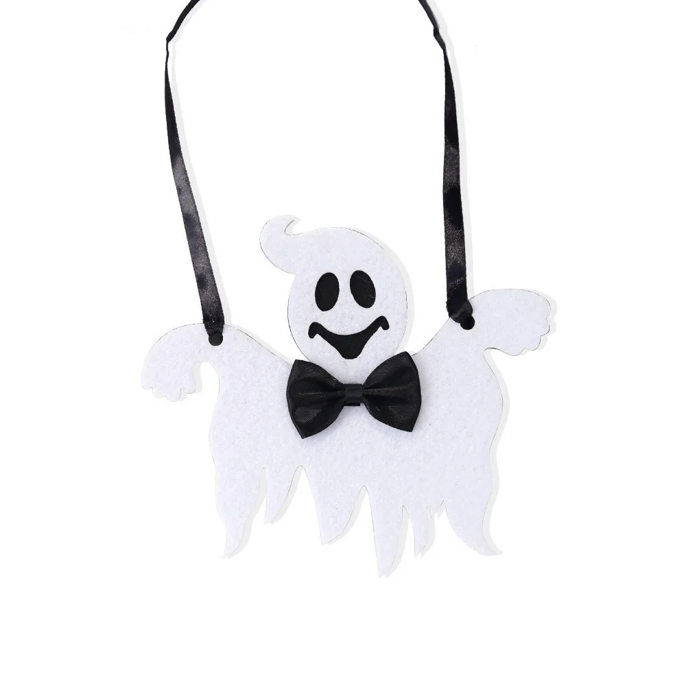 Creative Felt Goose Halloween Outfit Adjustable Decorative Goose Costume Bibs Cute Skull Ghost Pet Bibs Halloween Accessories