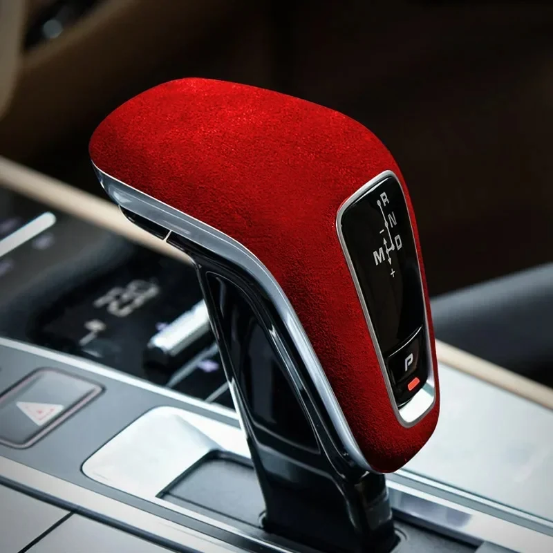 Gear Lever Shift Knob Trim Cover For Porsche Cayenne 2018 2019 2020 2021 2022 2023  Alcantara Wrap Interior Sticker Accessories - view 5