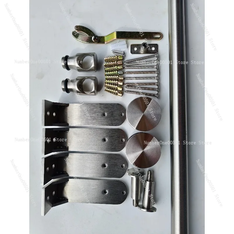 Applicable to  244cm Ceiling Mount Flat Roller Sliding Barn Door Hardware Single Door Kit Stainless Steel Heavy