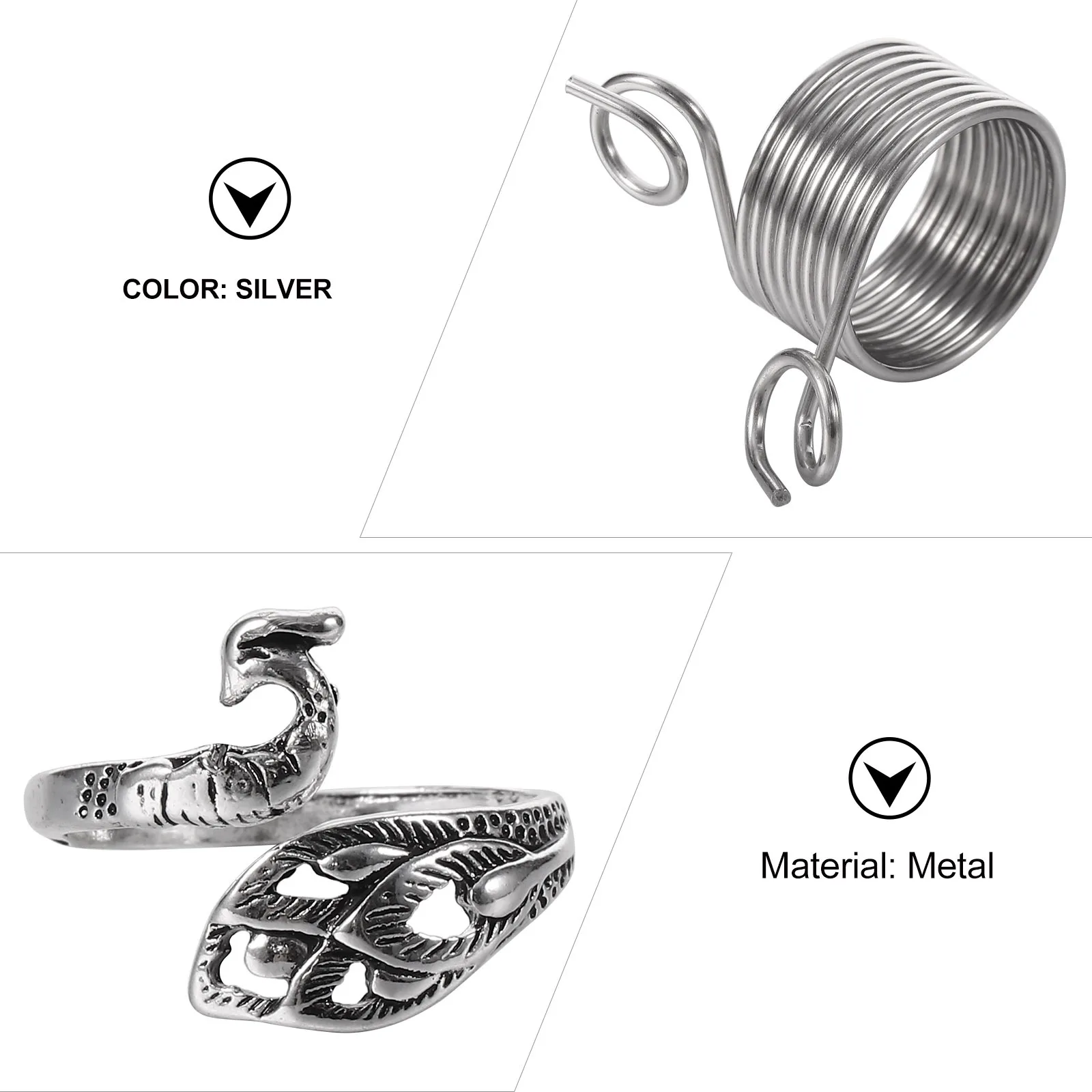 

1Set Phoenix Shape Knitting Loop Ring Creative Metal Wirding Thread Tool DIY Sewing Accessory Ring Knitting Tool Yarn Stringer