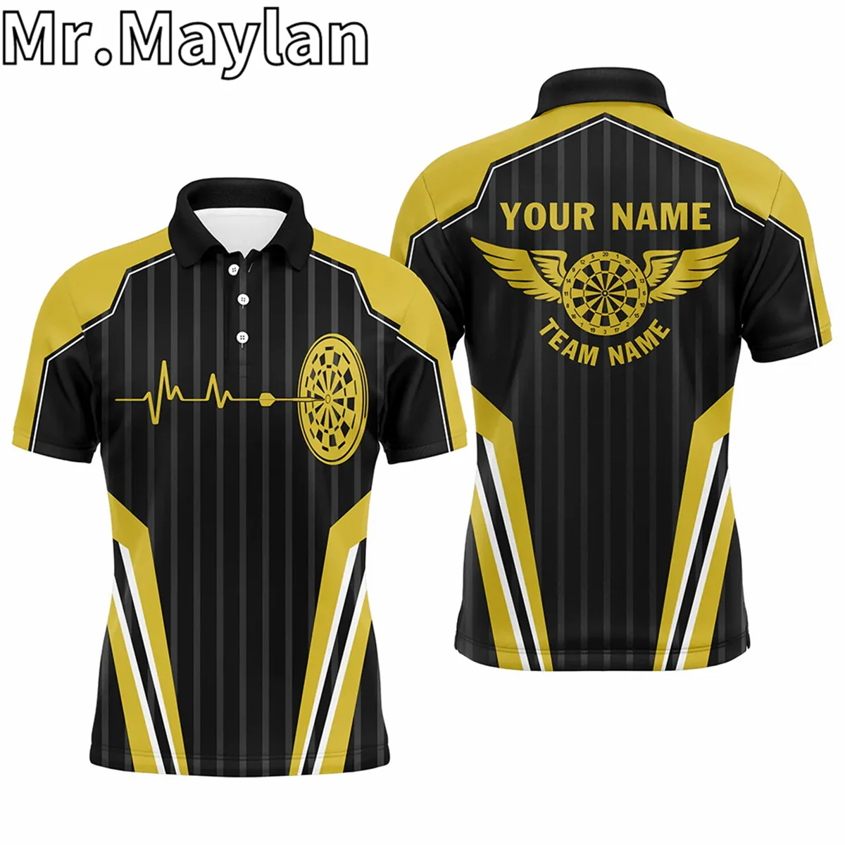 3D I Play Darts Because I Like It Green Halo Mens Dart Polo Shirt Custom Dart Jerseys For Men Gift For Darts Players Unisex Tops