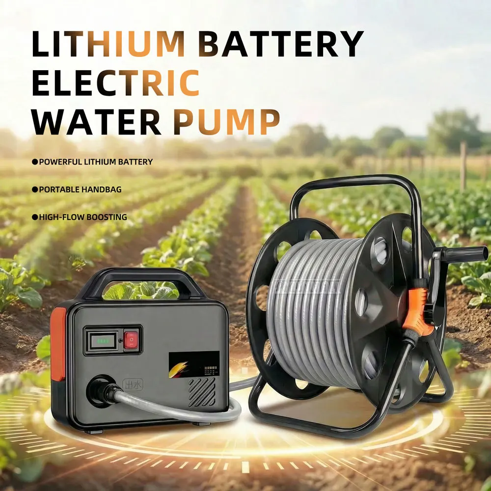 Lithium-Ion Battery-Powered Water Pump—The Ultimate Tool for Watering Gardens, Farms, and Home Fields—Rechargeable Water Pump