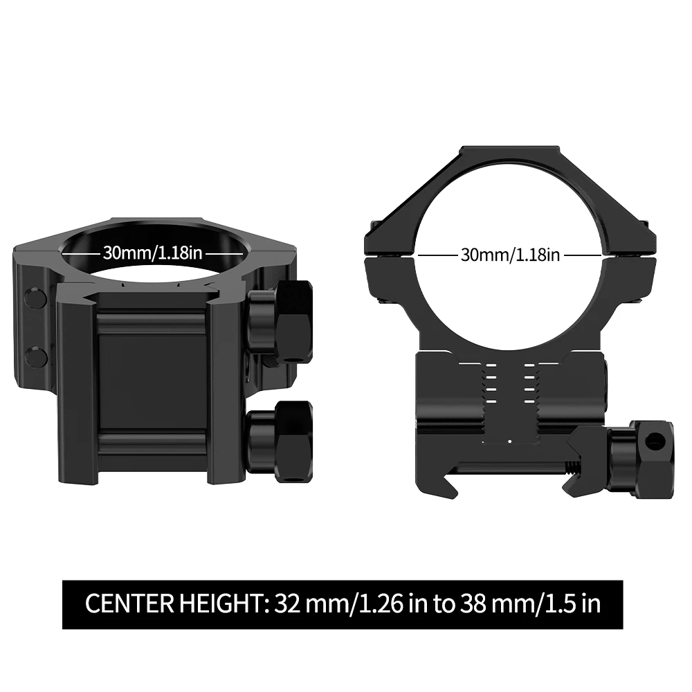 WestHunter Picatinny Scope Mounts Fit 20 MM Rail Center Height Adjustable Tactical Hunting Scope Rings for 30 MM 25.4 MM Tube