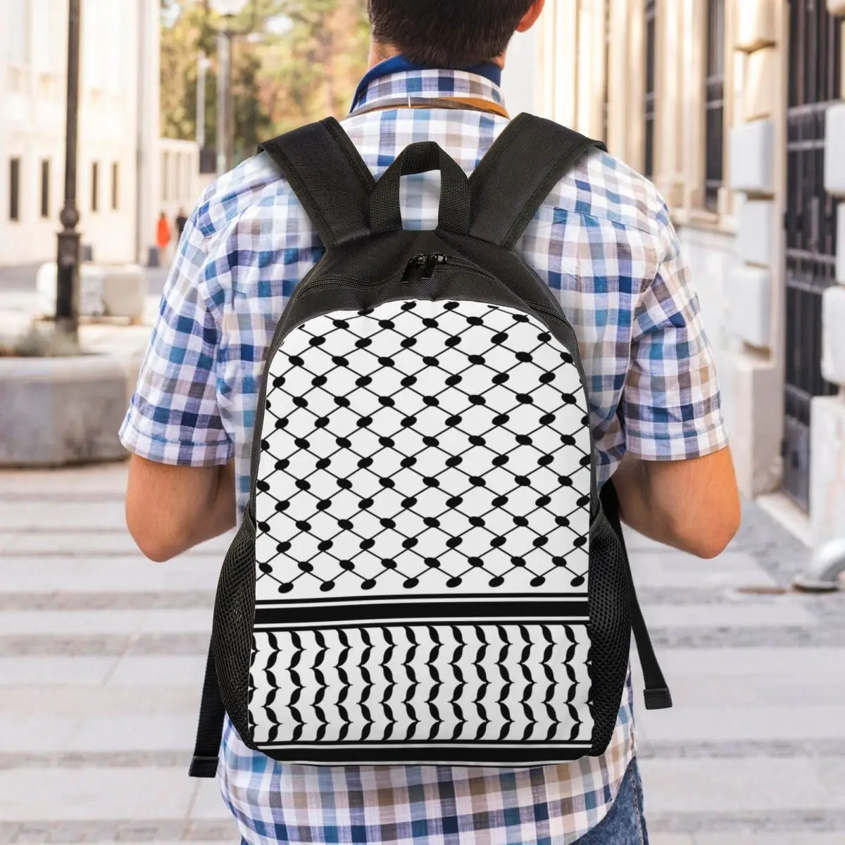 Custom Palestinians Keffiyeh Backpack for Boys Girls Tradition School College Travel Bags Women Men Bookbag Fits 15 Inch Laptop