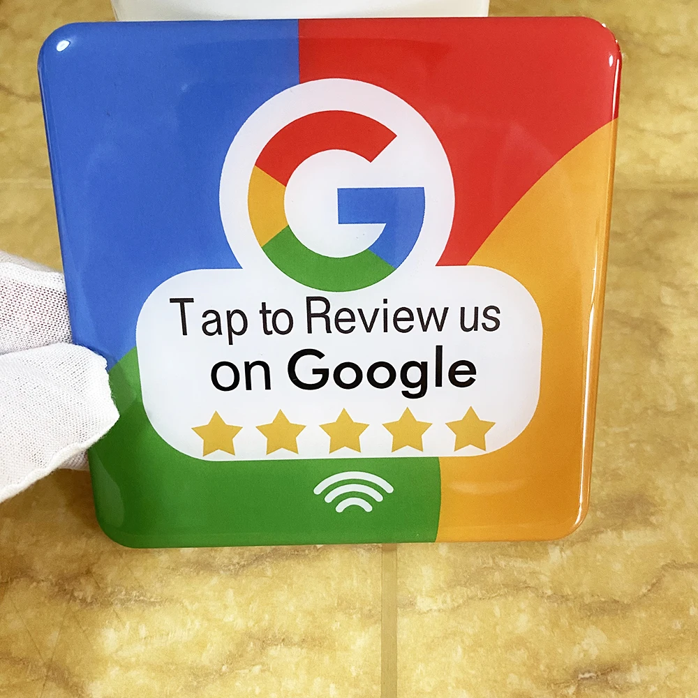 10X10cm Google Review Sign NFC Touch  Social Media Sign Google Review Instagram  Plate for Shop Business Decor