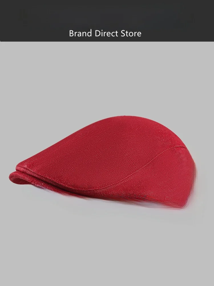 rouiiefao-casquette-de-baseball-unisexe-rouge-delave-retro-a-calotte-plate-et-large-bord-polyvalente-elegante-en-coton-effet-amincissant-pour-le-visage