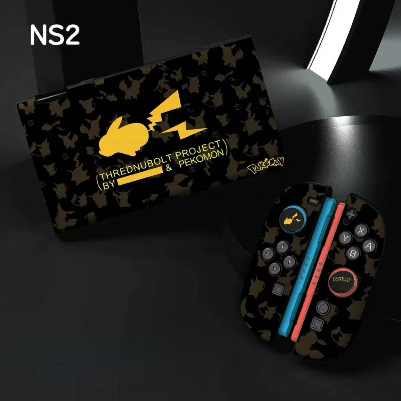 Anime Pokemon Pikachu Dockable Case for Nintendo Switch 2 2025 Cartoon Genger TPU Grip Protective Cover with Joy-Con Controller
