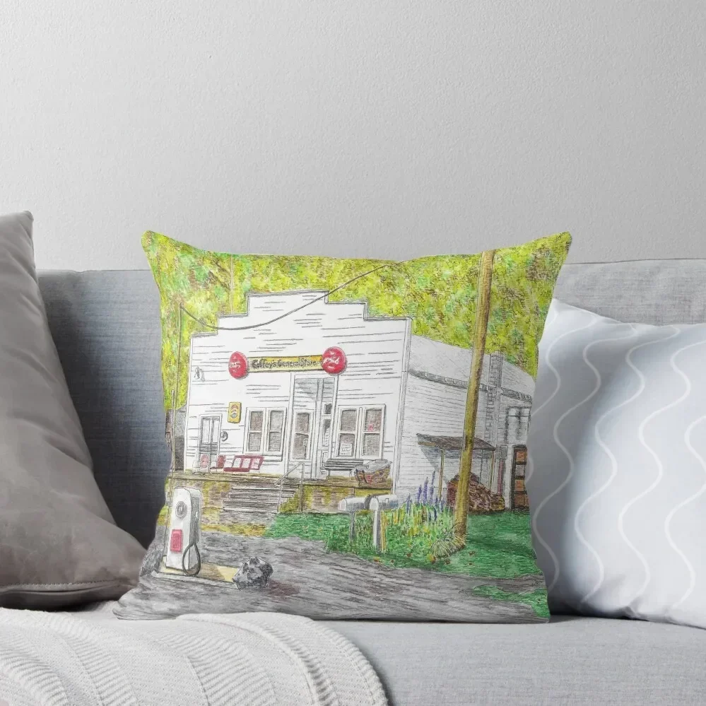 Coffey's General Store, Edgemont, NC - Circa 1960's Throw Pillow luxury sofa pillows Christmas Pillow Cases pillow