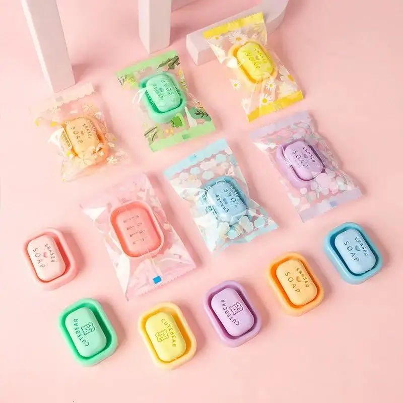 Celebrity Mini Soap Eraser Creative Cute Simulation Shape Soap Box Children Primary School Kawai Stationery Supplies Batch
