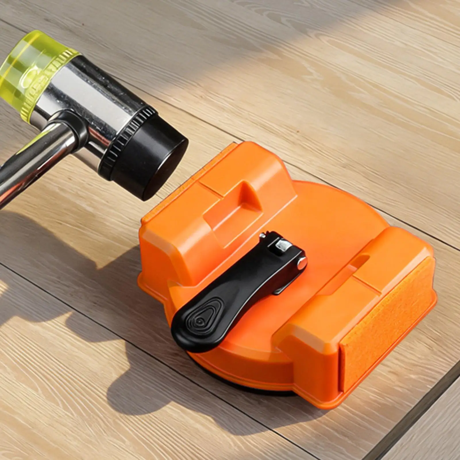 Wood Floor Crevice Fixer Tool Heavy Duty with Rubber Hammer Double-Sided Laminate Flooring Suction Cup Tool for Hardwood