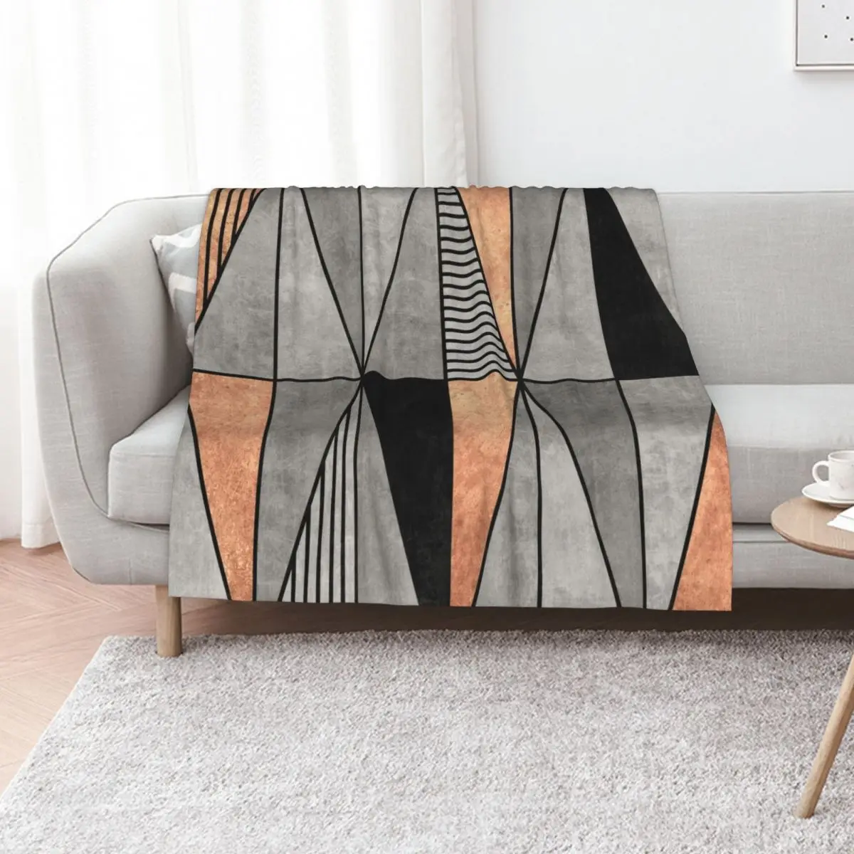 Concrete and Copper Triangles Throw Blanket Baby Thins heavy to sleep manga Blankets Sofas Of Decoration Shaggy Blankets