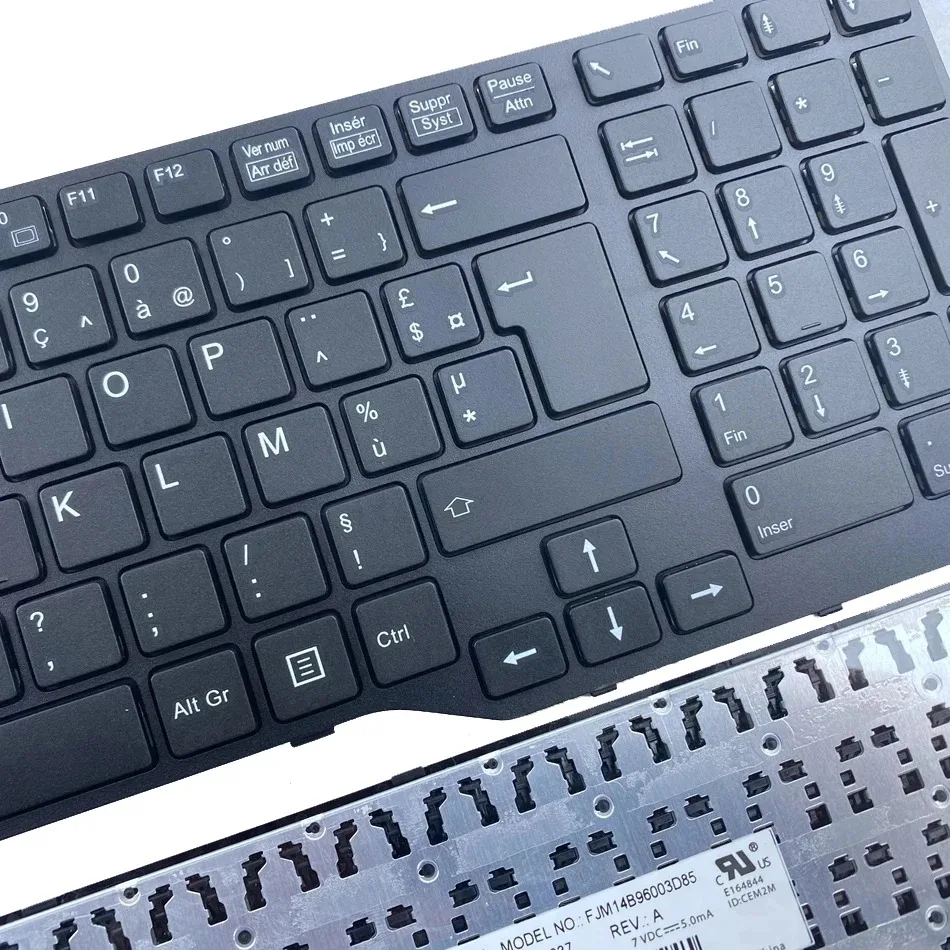 French Azerty Laptop Keyboard for Fujistu E754 Lifebook E753 E756 E554 E556 CP670826-03 Series FR Layout Black/Silver Frame