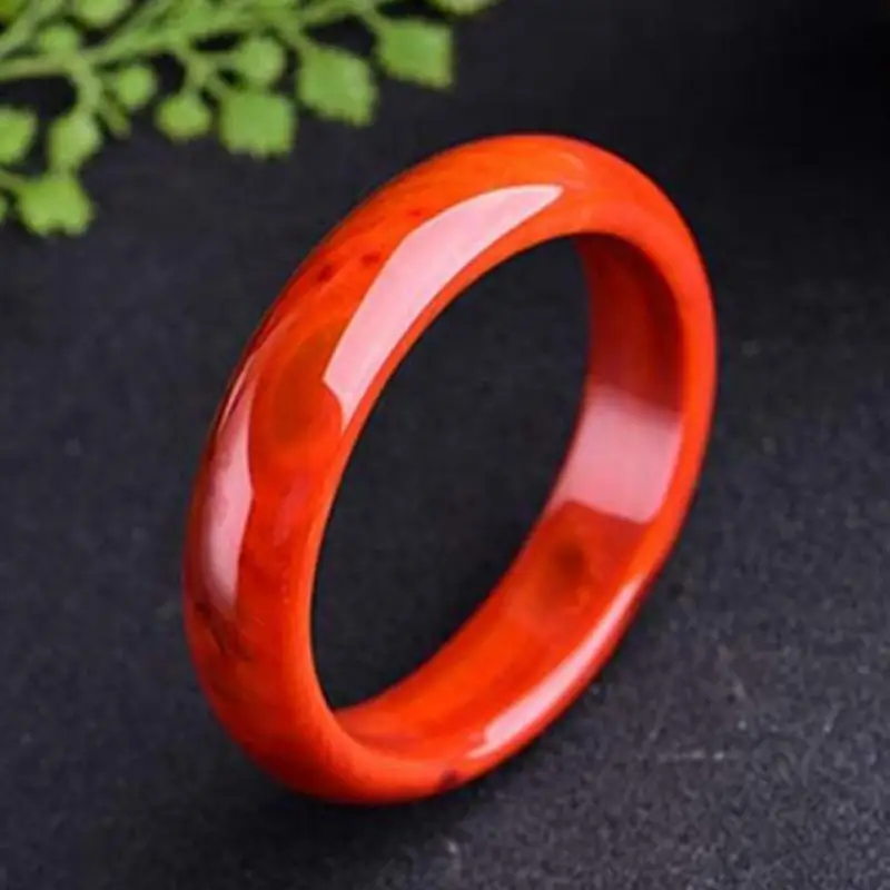 Certified Jade Bangles Women Healing Gemstone Fine Jewelry Genuine Natural South Red Agate Bangles Round Bracelets Ladies Gifts