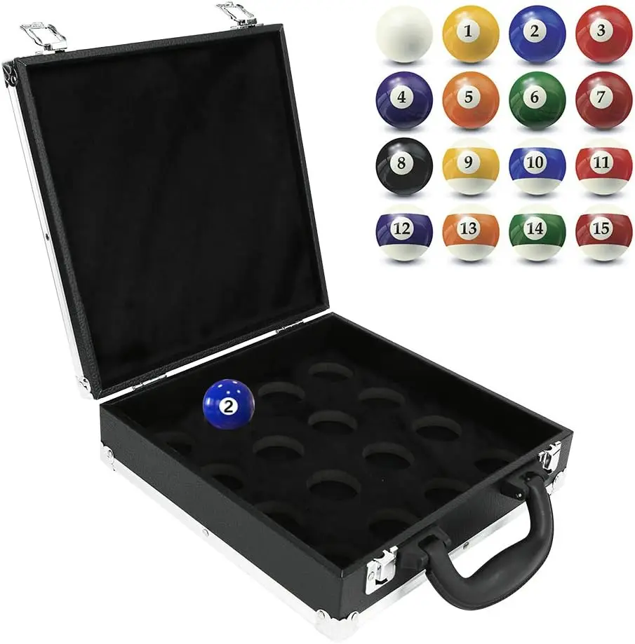 Cueelf Pool Balls Set with 16 Holes (American Billiards)  Pool Carrying Case Accessory with Carry Handle