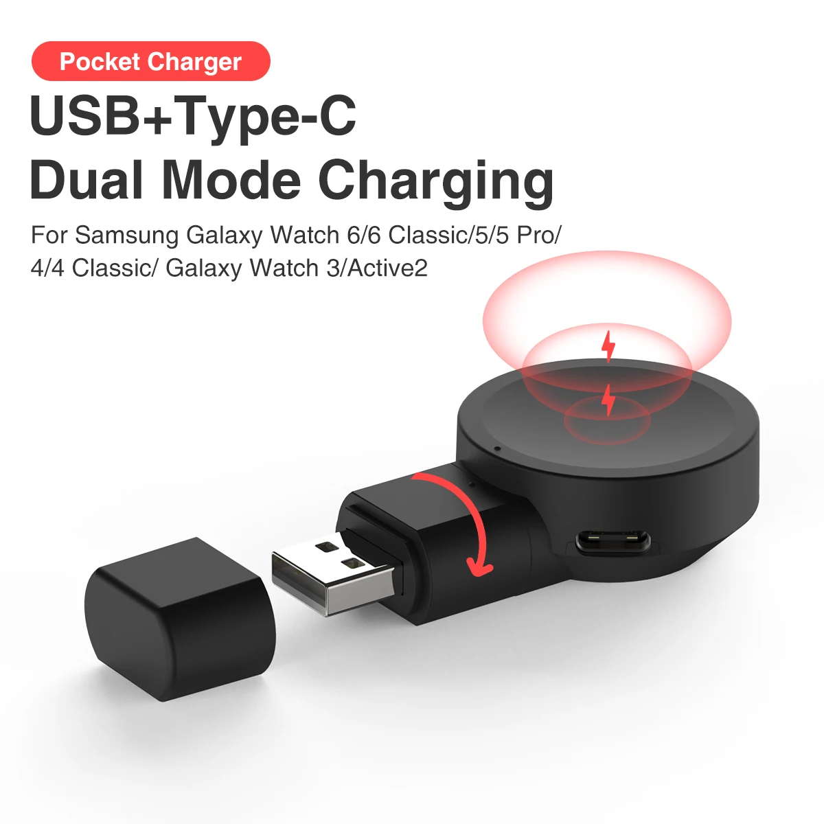 Dock Charger Adapter wireless USB Charging Cable Cord Stand For Samsung Galaxy Watch Ultra Watch5 Pro Watch 6 Watch 7 44mm 40mm