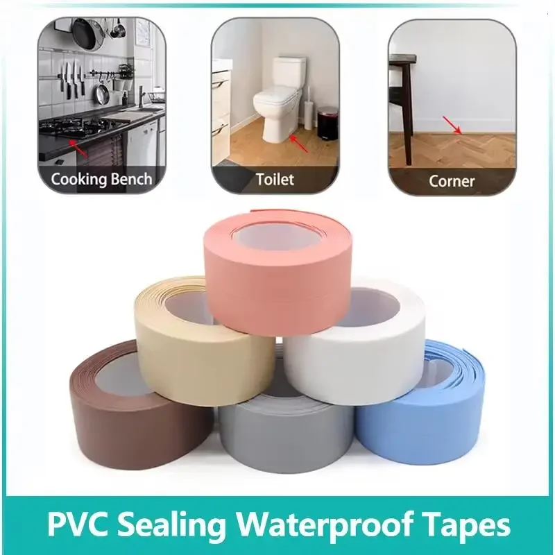 Shower Bath Sealing Tape Strips for Bathroom Kitchen 3.2m/roll Seal Caulk Strip Sink PVC Self Adhesive Waterproof Wall Sticker