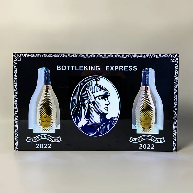 

Custom LED Double Bottles American Express Presenter Amex Baller Champagne Glorifier VIP Service Sign Bar Lounge Nightclub Party