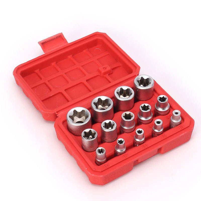 14/17-Piece E-Type Socket Set Hexagon Torx Socket Auto Repair Kit Mechanical Tools
