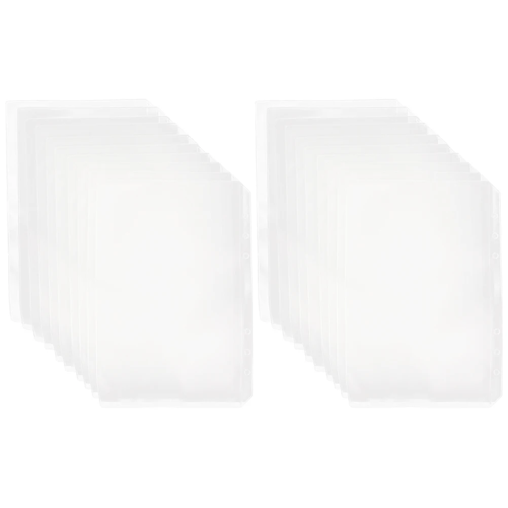 

20 Pcs A5 Transparent Document Pockets PVC Binder Inserts for Photos Cards Office School File Protectors Storage