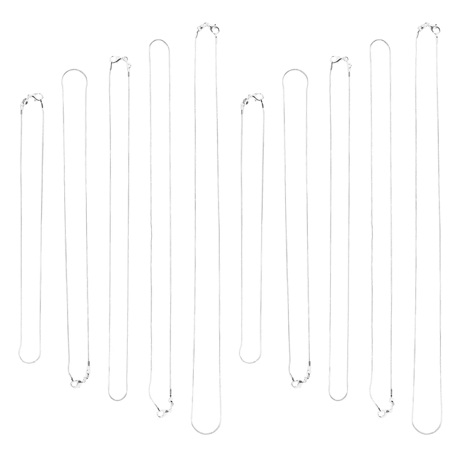 10pcs Silver Plated Snake Necklace Flexible Durable Lightweight Jewelry Making Chain For Pendant Party Banquet Accessories Men
