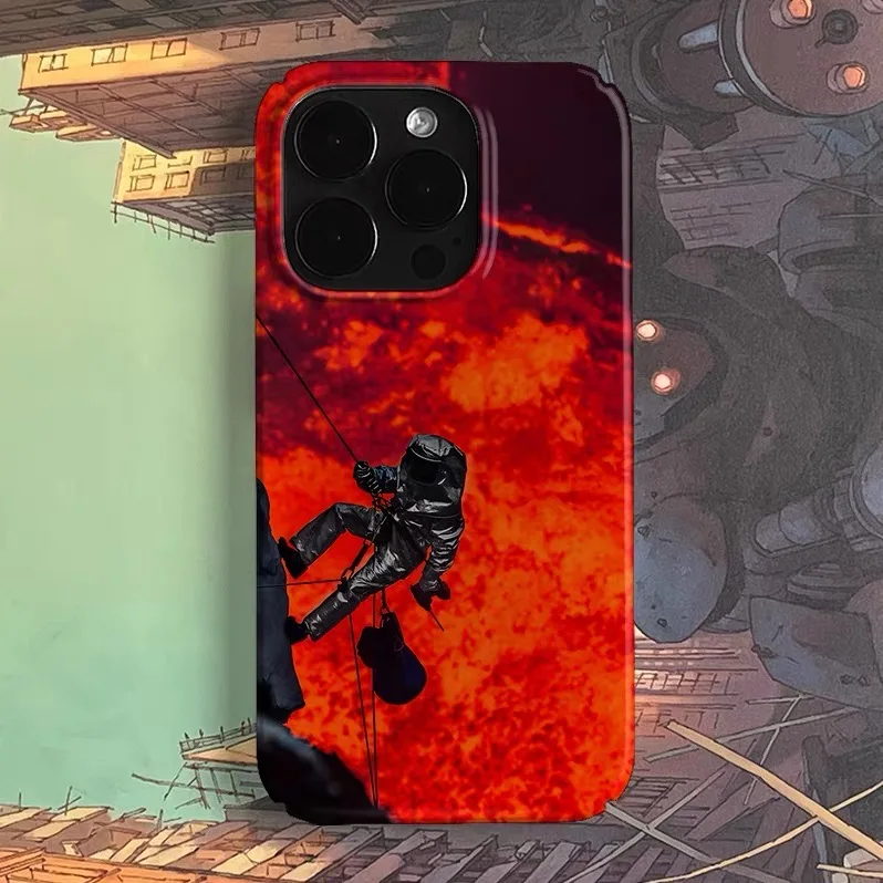 

Ins Korean Red Volcano Climbing Phone Case for IPHONE 17 Air 16E 15 PROMAX 14Plus 13 12 MINI 11PRO 16Plus XR Acrylic Phone Cover