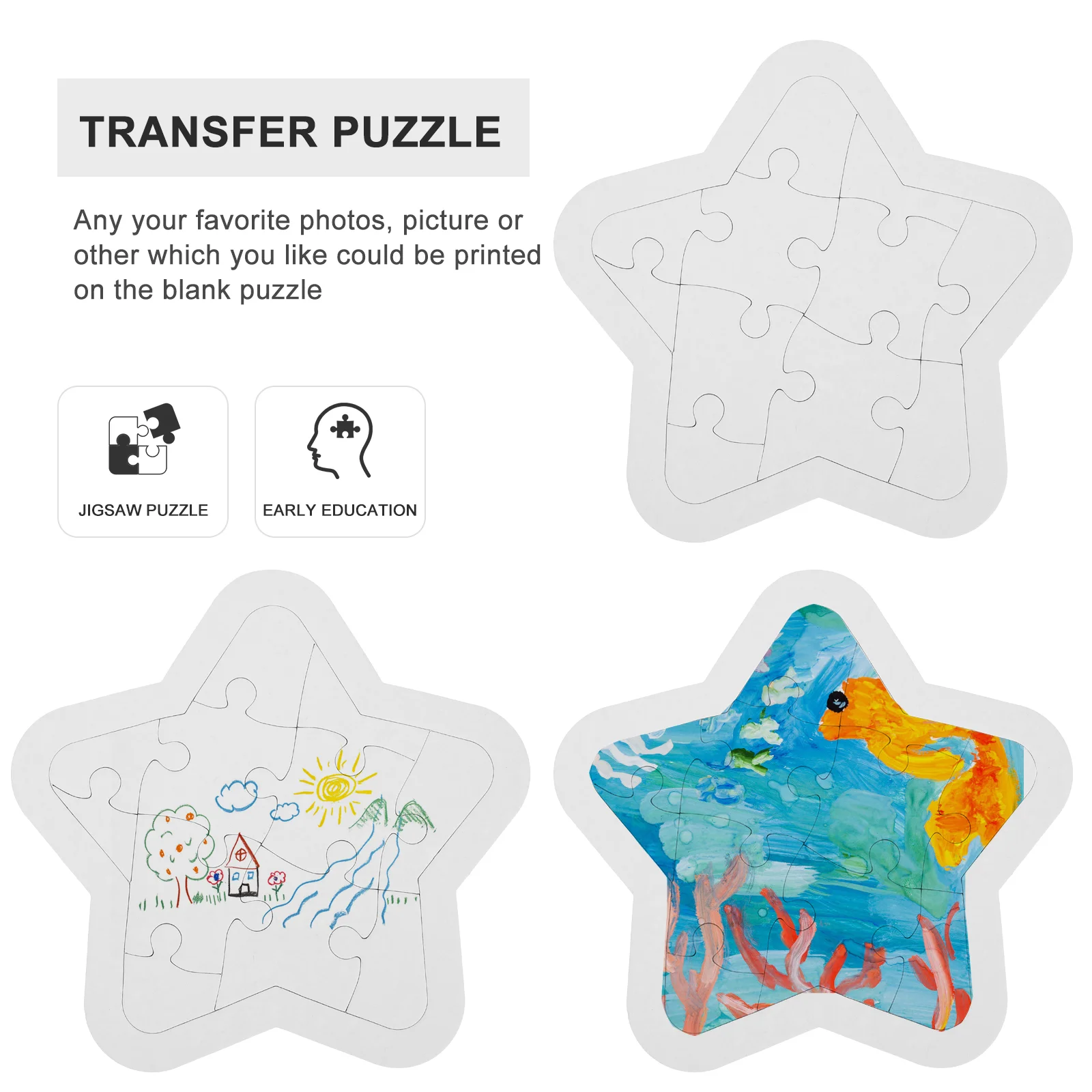 4 Sets Speelgoed voor Peuters Puzzel Blank hartvormige 185C17C02CM DIY Kleuren Graffiti Craft Afdrukbare Jigsaw Kind