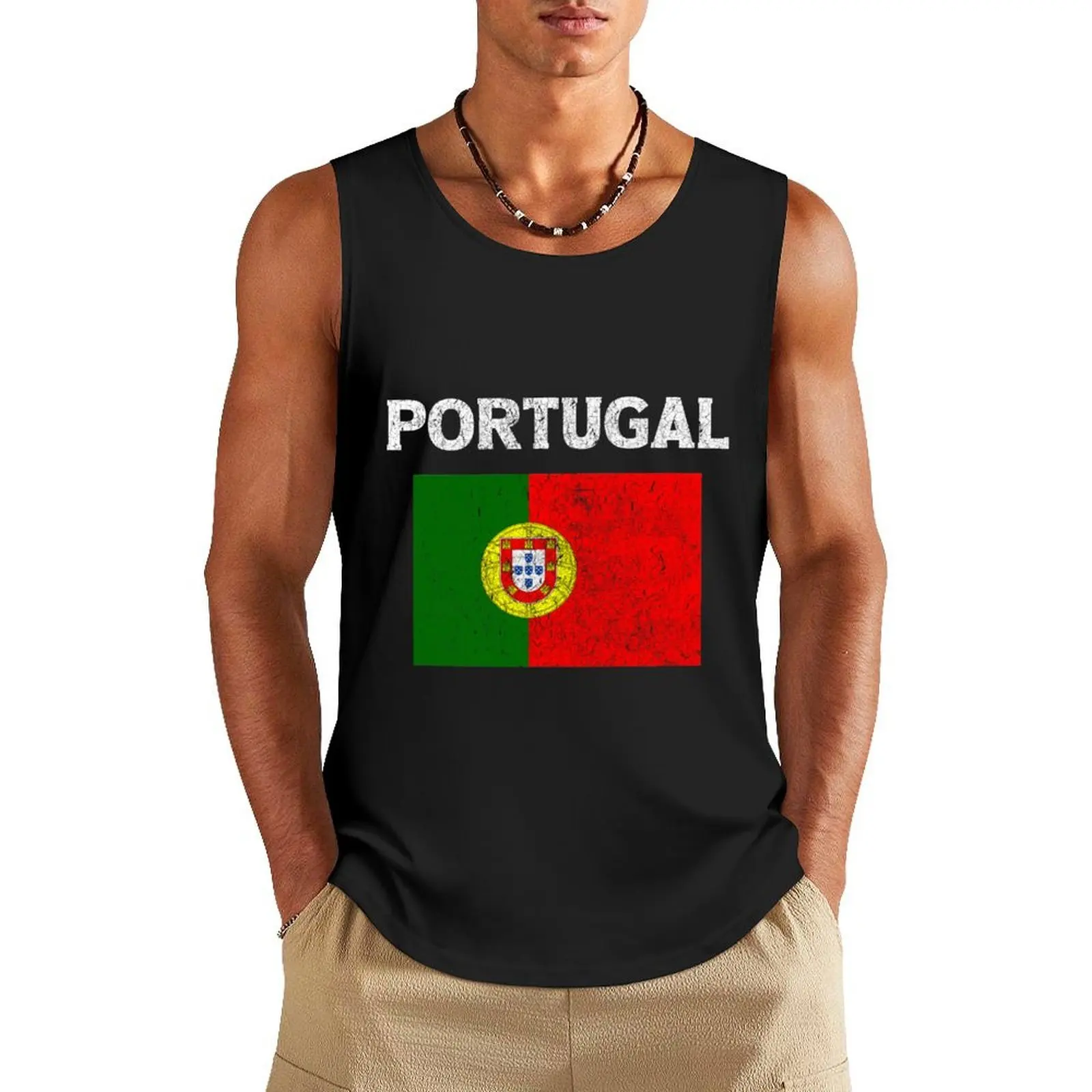 

Vintage Portugal Flag Tank Top Men's t shirt sleeveless shirt man Sports shirt man