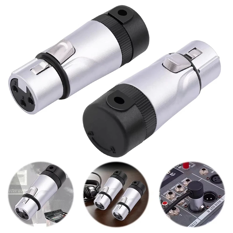 ABDJ-ذكر/أنثى محول لحام ميكروفون XLR مدمج قابل للتعديل 90 °   الزاوية اليمنى 3Pin XLR موصل اللحام 3 PIN XLR ينتهي