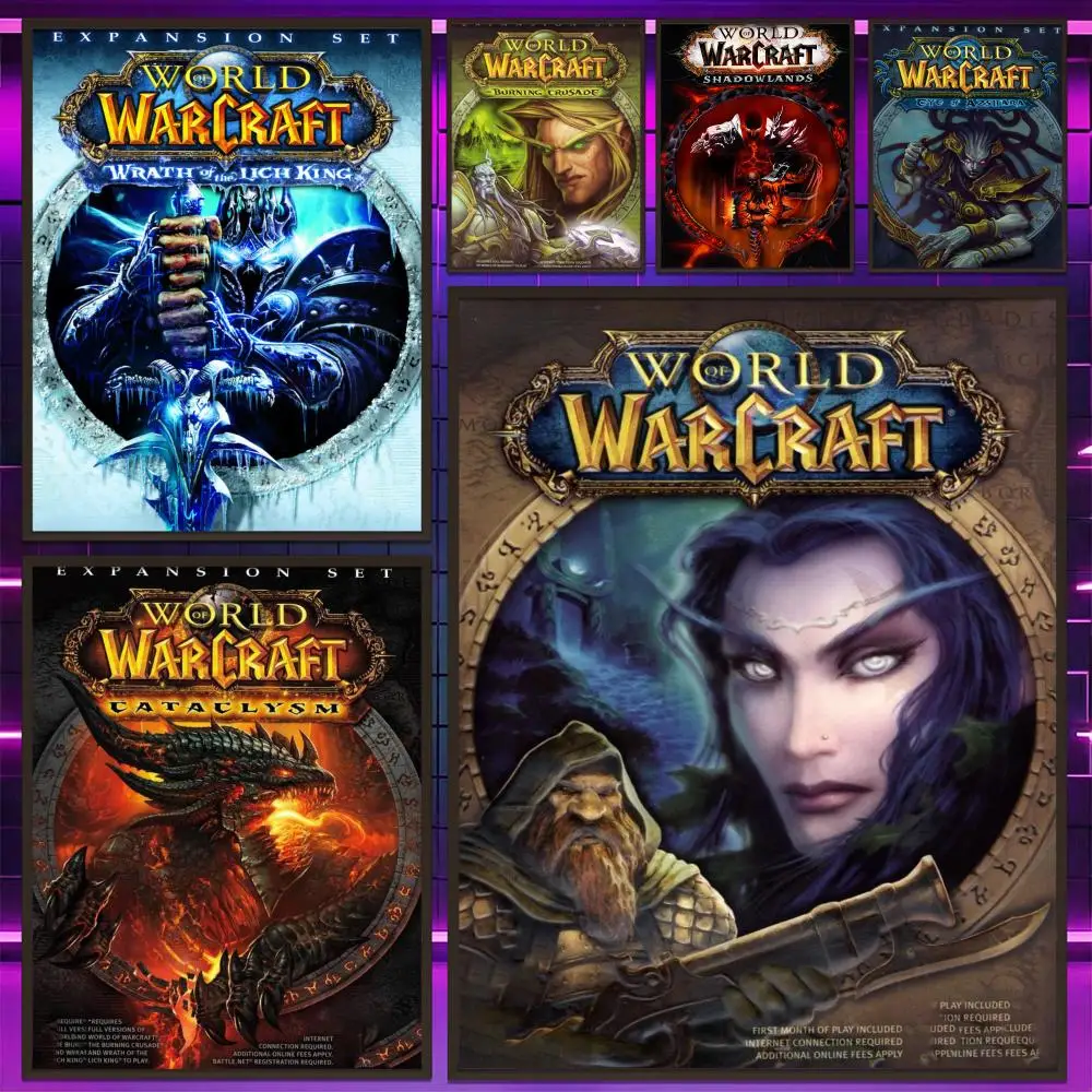 World of Warcraft Hot Video Game Poster Versatile HD Waterproof Wall Art Self-Adhesive Decor for Any Space Ideal Gift