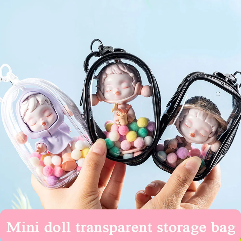 Thicken Transparent PVC Mystery Box Organizer Box Keychain Bag Protect Mystery Toy Storage Case for Jasmine Bubble Matt Doll Toy