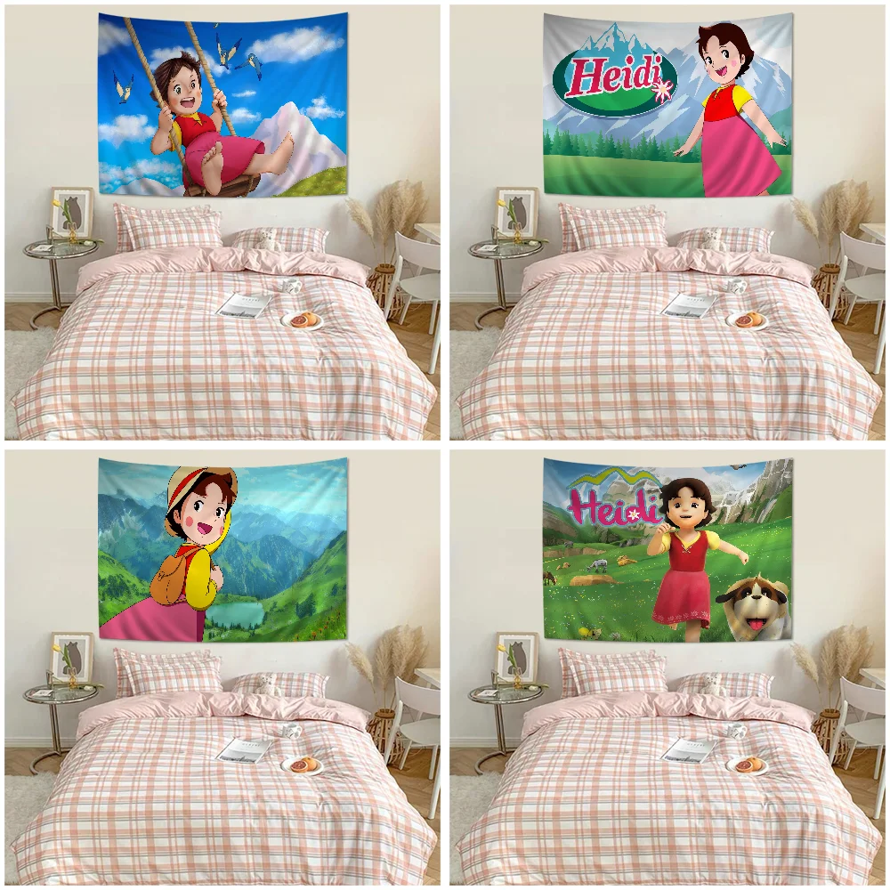 Heidi Cartoon Cartoon Tapestry Art Science Fiction Room Home Decor Wall Hanging Home Decor