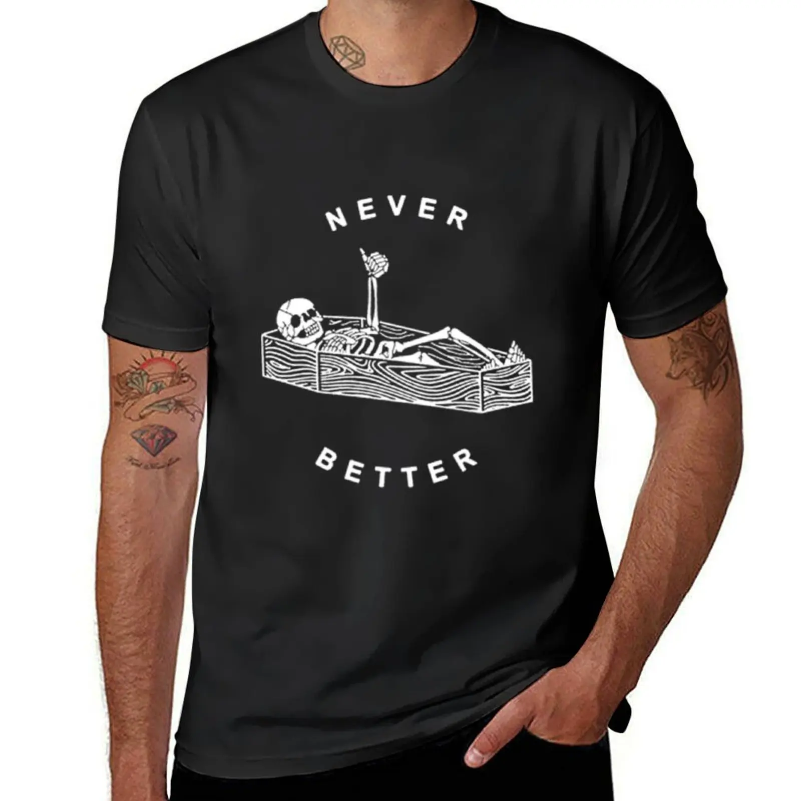 

Never Better Skeleton Classic T-Shirt boys animal print blacks aesthetic clothes mens graphic t-shirts