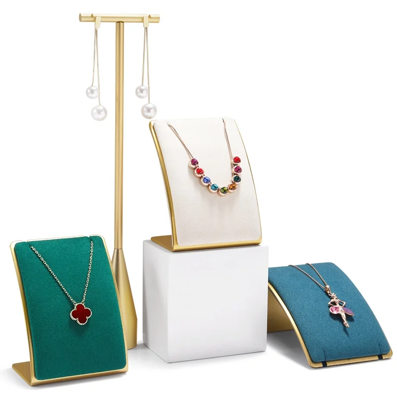 

Metal Necklace Pendant Display Stand Showcase Jewelry Storage Prop Counter High-end Jewelry Display Rack