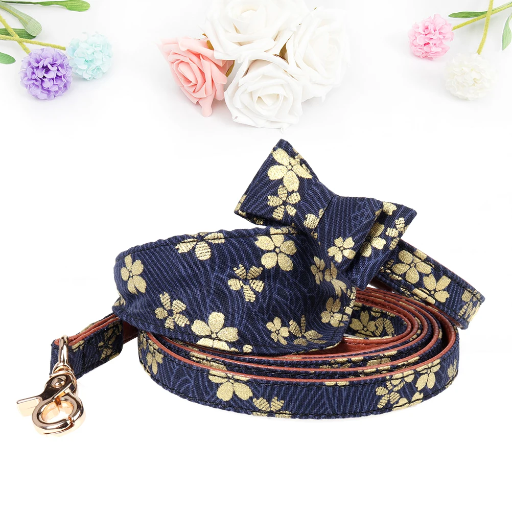 

3pcs Pet Collar Harness Set Cherry Adjustable Dog Neckband Puppy Leash Strap Traction Rope For Small Dogs Size S