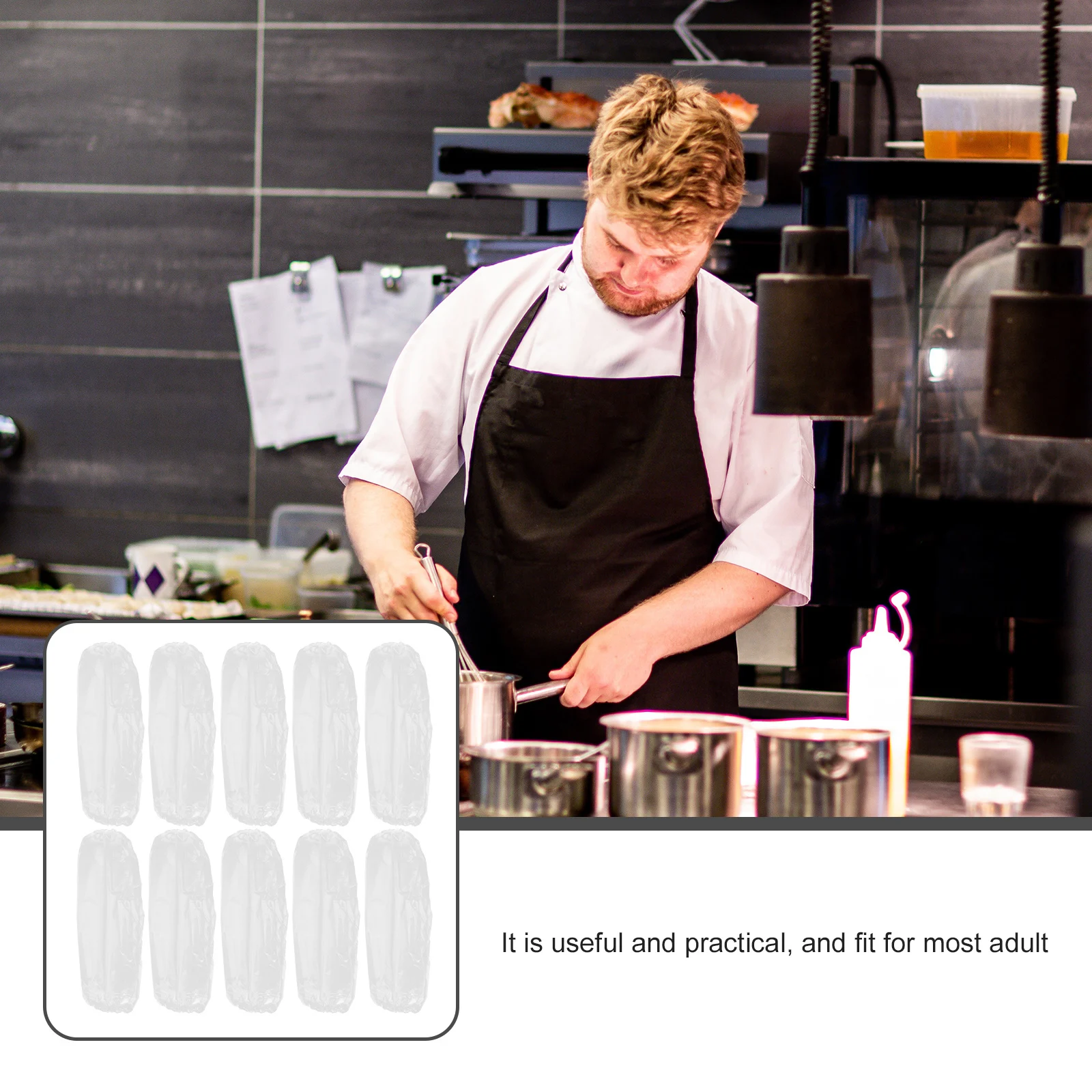

10Pcs Kitchen Arm Sleeves Waterproof Disposable Arm Protector Oilproof Cleaning Cuff Guard for Food Processing Factory