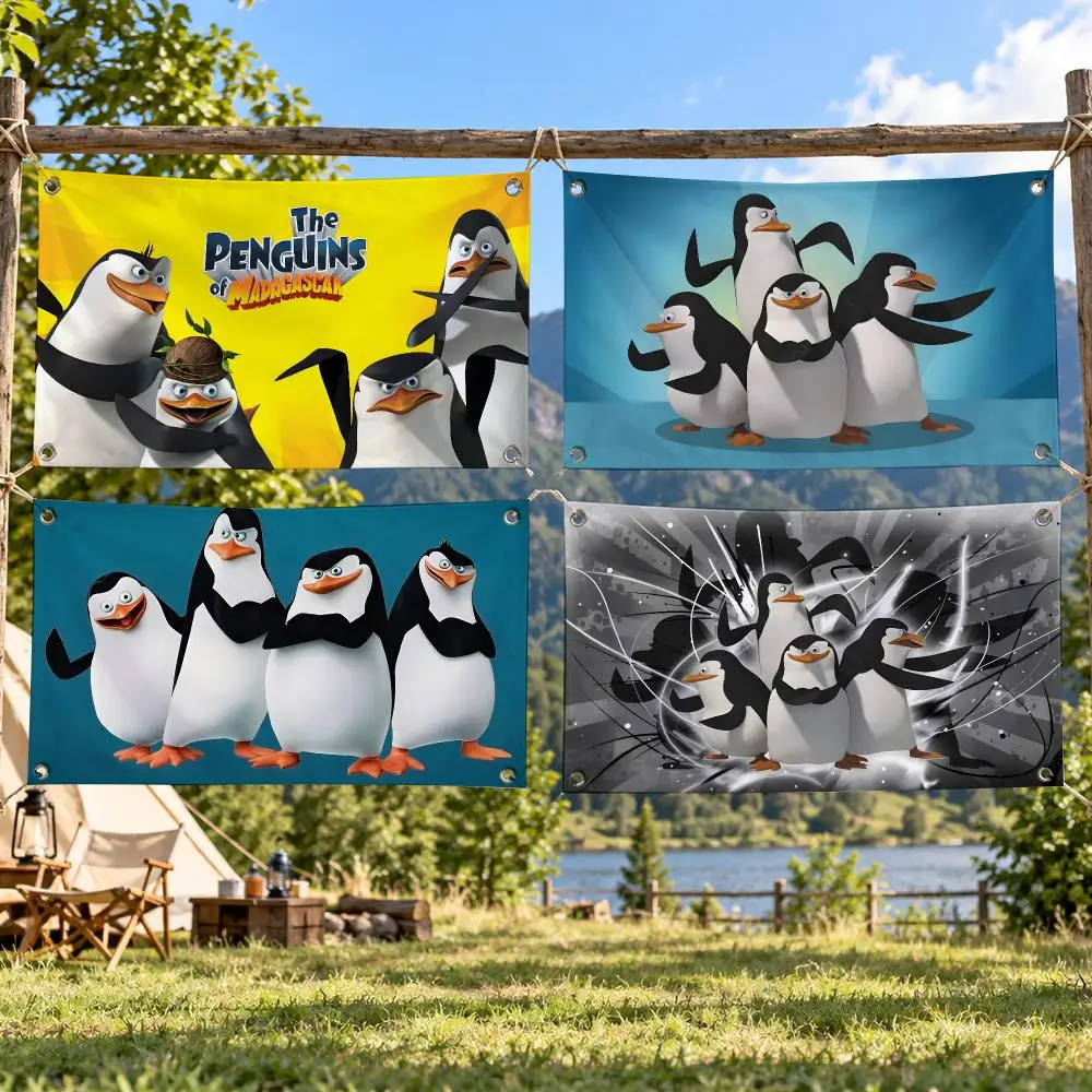 The Penguins Of Madagascar Flags Soft Skin-friendly Durable Tapestry Outdoor Party Home Living Room Bedroom Decoration