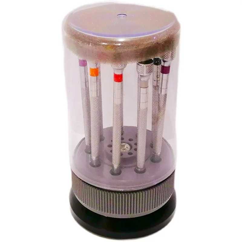 

Инструмент для ремонта часов, набор отверток, девять шт. с полустальной головкой отвертки с вращающимся основанием