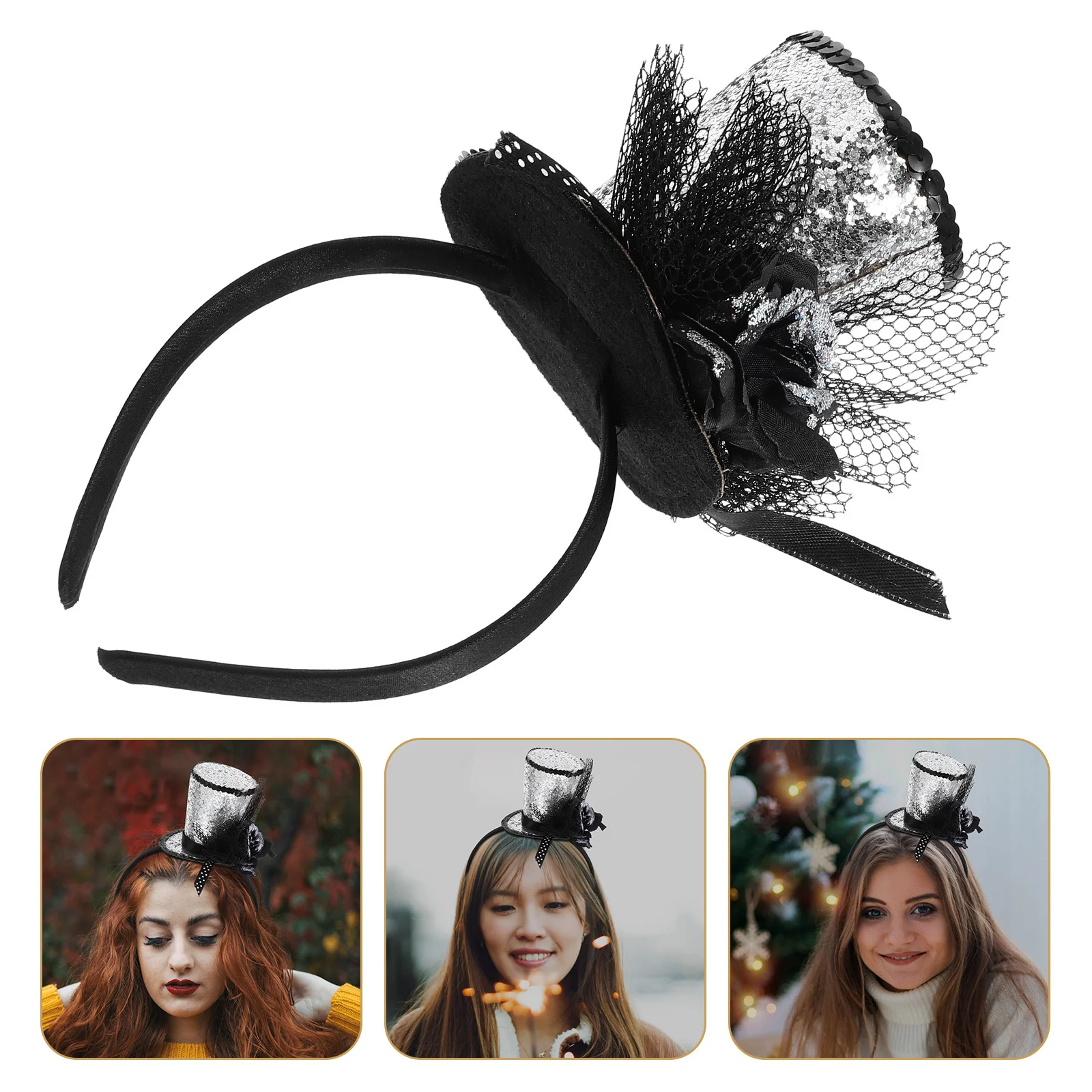 

Party Decoration Hat Headband Sequin Sparkly Accessories For New Year Festival Photography Celebration Glitter Headwear