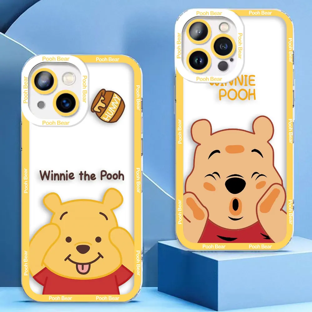 Cover Clear Phone Case For Samsung A03 A04 A05S S10 S20 S21 S22 S23 S24 S25 FE ULTRA 5G Funda Case Yellow Winnie The Pooh Bear