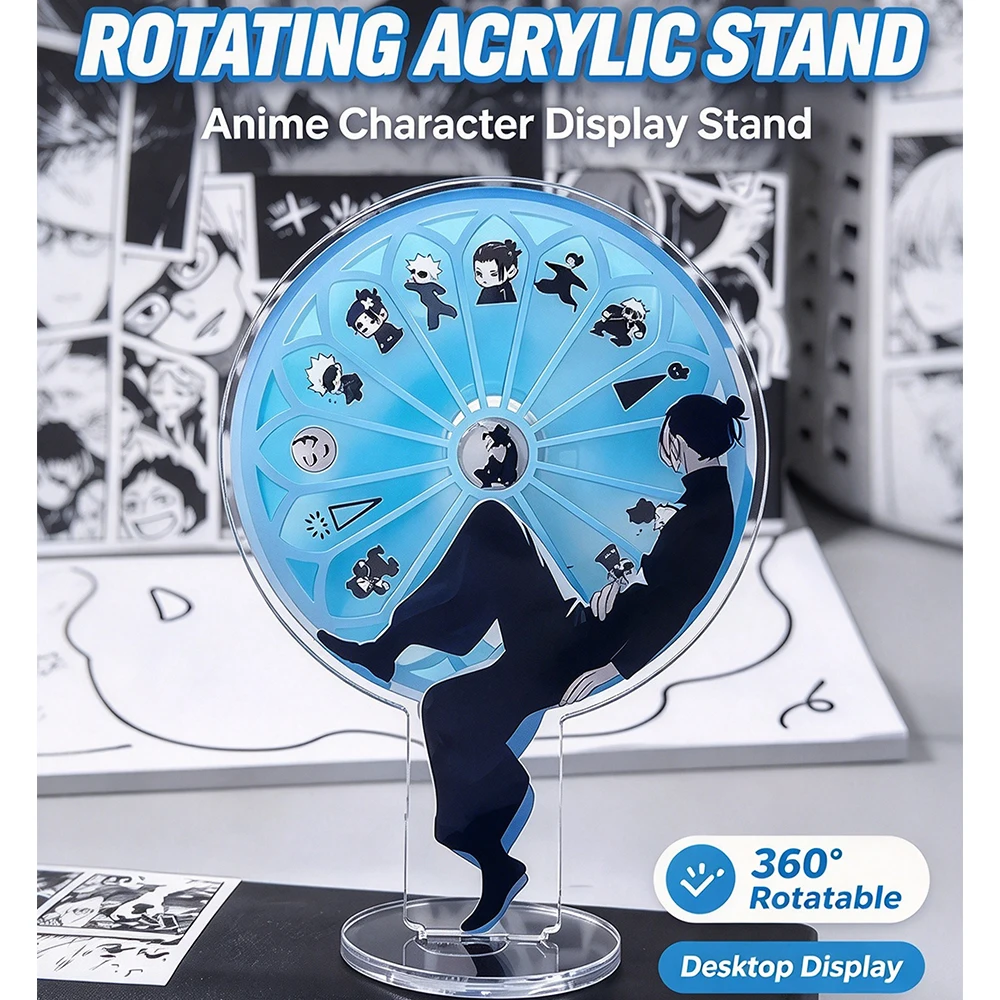 Anime Figure Geto Suguru Rotating Acrylic Stand Spinning Ferris Wheel Style Standee Desktop Display Ornament Cosplay Props Gift