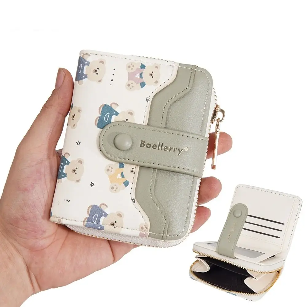 

Модный дизайн, корейский стиль, женский кошелек, мультяшный кошелек, держатель для карт из искусственной кожи, сумка для карт на молнии с несколькими слотами, мужская сумка