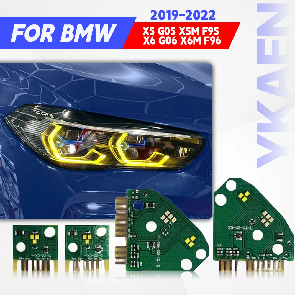 الأصفر عيون الملاك DRL LED رقائق لسيارات BMW X5 G05 X5M F95 X6 G06 X6M F96 الليزر العلوي النهار تشغيل ضوء المجلس 63119477987