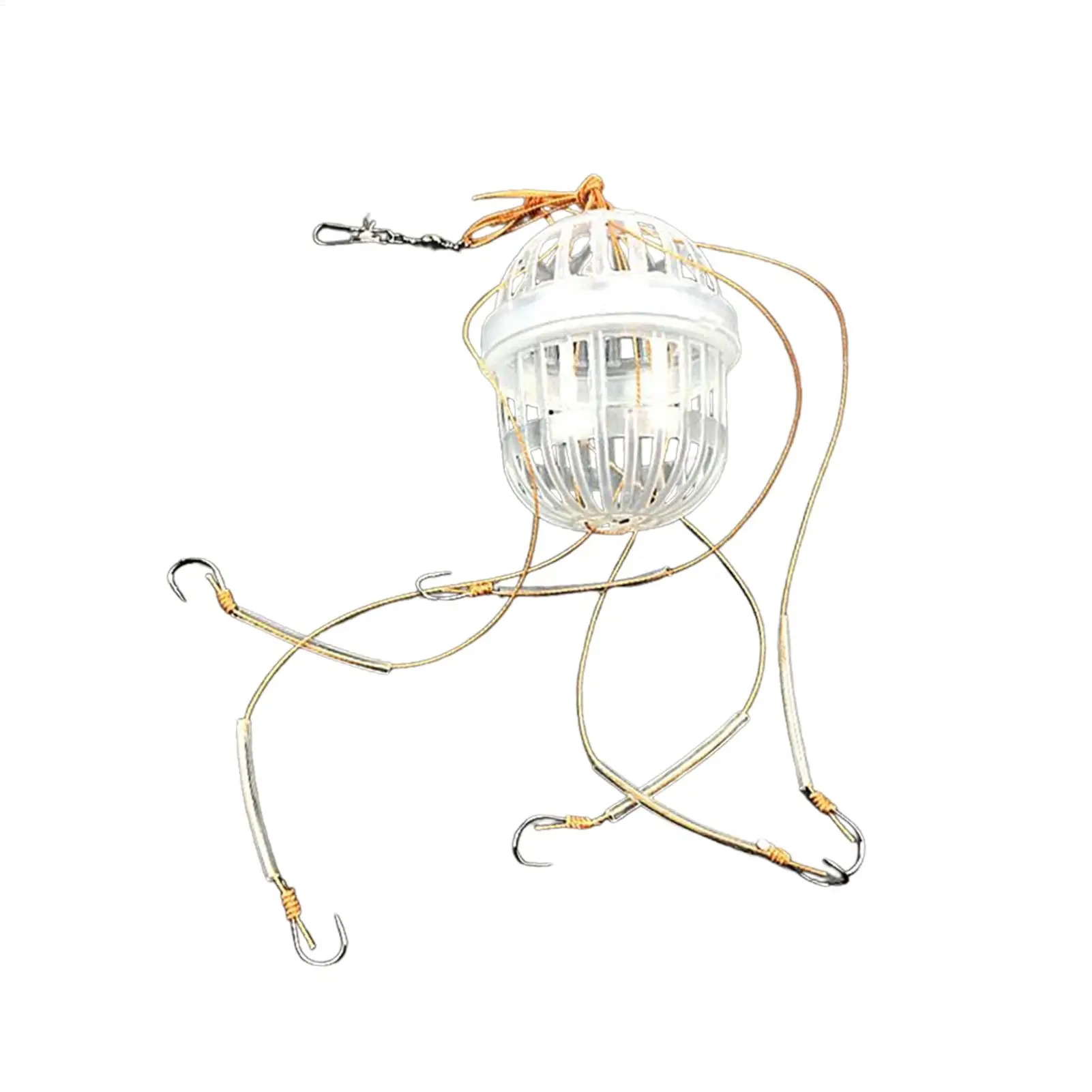 Soporte para cebo de cangrejo, cesta alimentadora de alta resistencia con 6 ganchos, trampa para cebo de pesca para Kayak, lago, río, agua salada y dulce