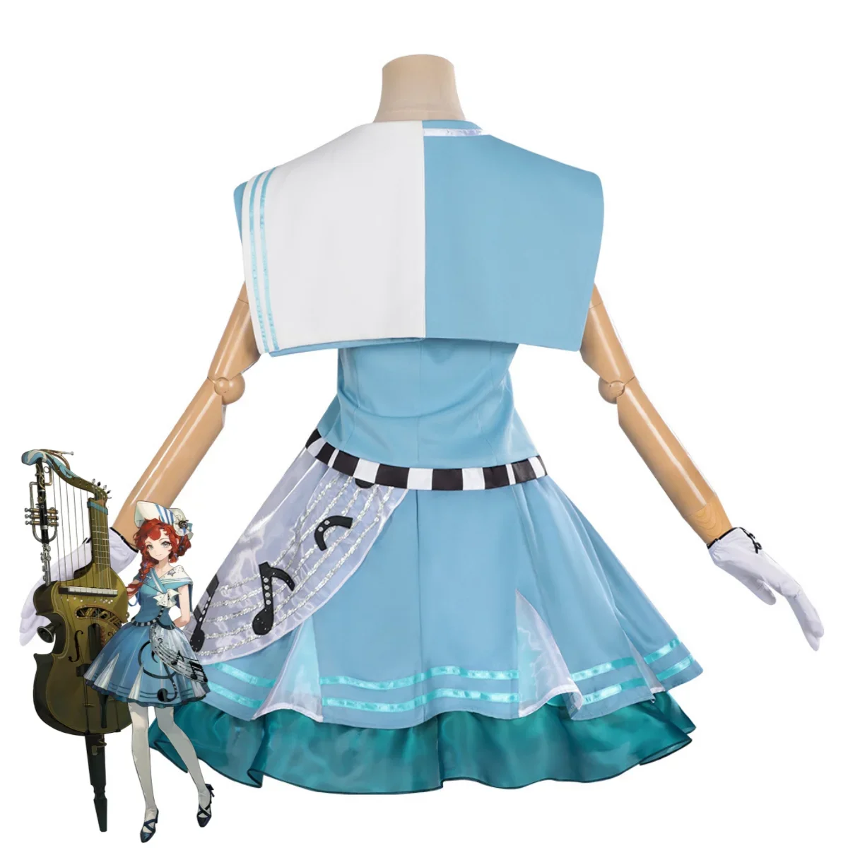 Music Master Blue Evening Dress Princess Dress Hat Woman Sexy Cute Carnival Suit 2026Game Reverse:1999 Barcarola Cosplay Costume view 5