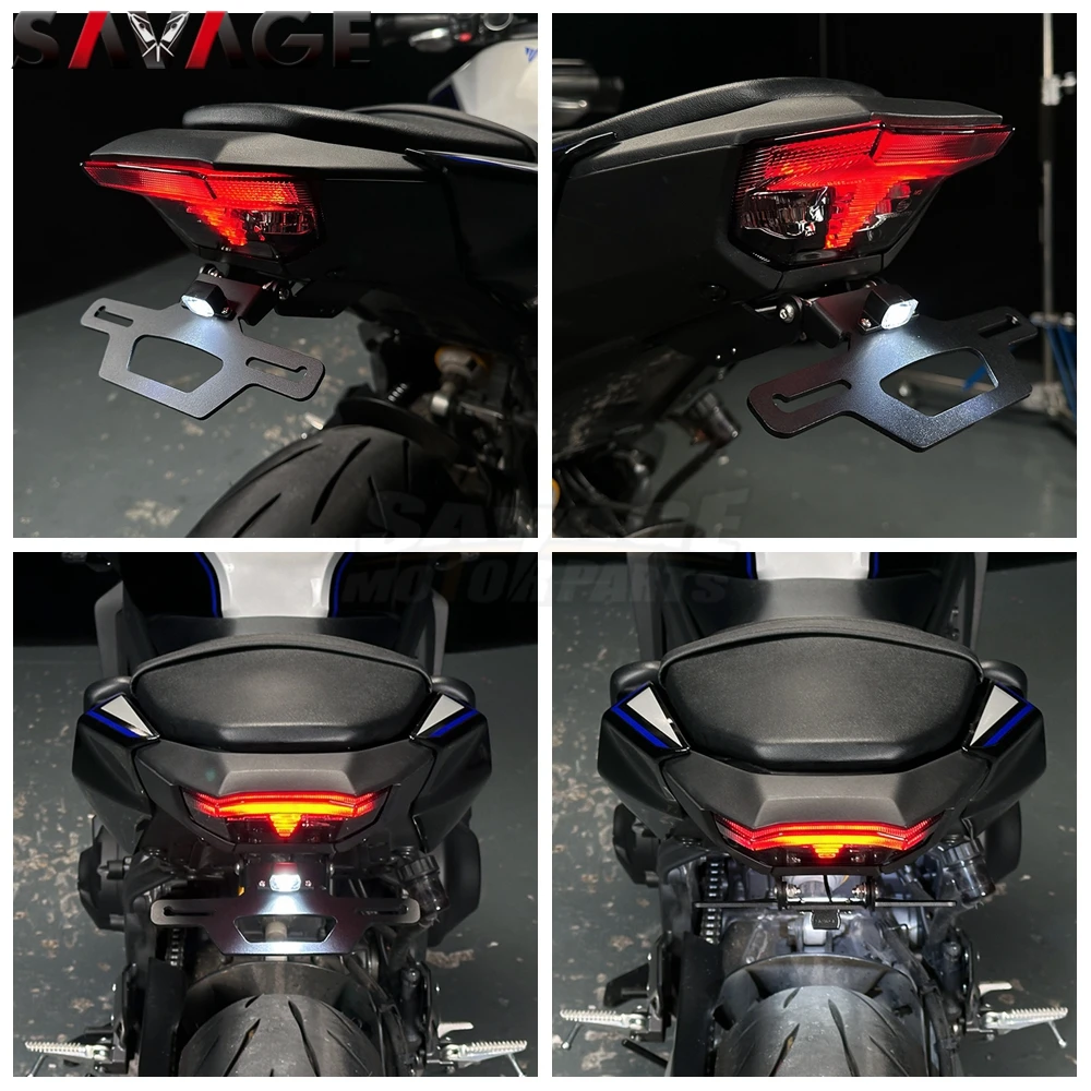 MT09 للطي لوحة ترخيص حامل لياماها MT-09 SP MT 09 Y-AMT 2024-2025 قابل للتعديل مصباح ليد الذيل مرتب الحاجز مزيل