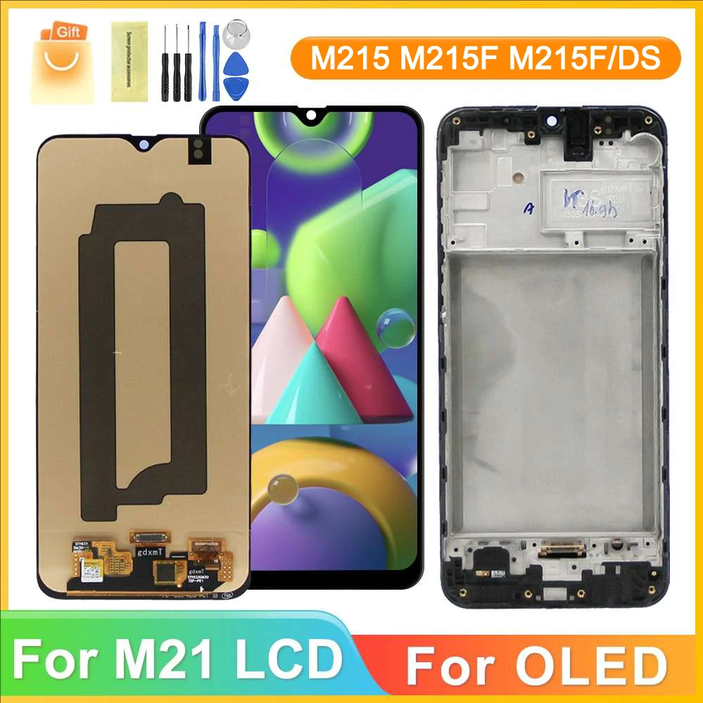 

100% Tested M215 Display Screen for For Samsung Galaxy M21 M215 M215F M215F/DS Lcd Display Touch Screen Digitizer With Frame