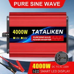 Pure Sine Wave Inverter 1000-10000W 50/60HZ Power Converter Solar Car Transformer With LED Display DC12V/24V To AC 220V Voltage